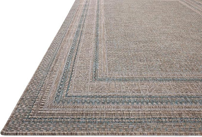 Loloi Amber Lewis Topanga Collection TOP-05 Natural/Teal 2'-3" x 3'-9" Indoor/Outdoor Area Rug