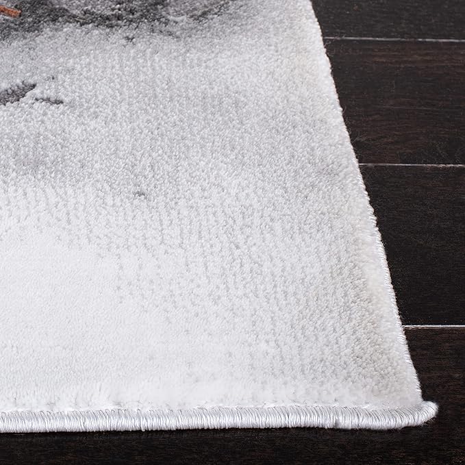 SAFAVIEH Craft Collection 2'3" x 12' Grey/Orange CFT877P Modern Abstract Non-Shedding Entryway Foyer Living Room Kitchen Runner Rug