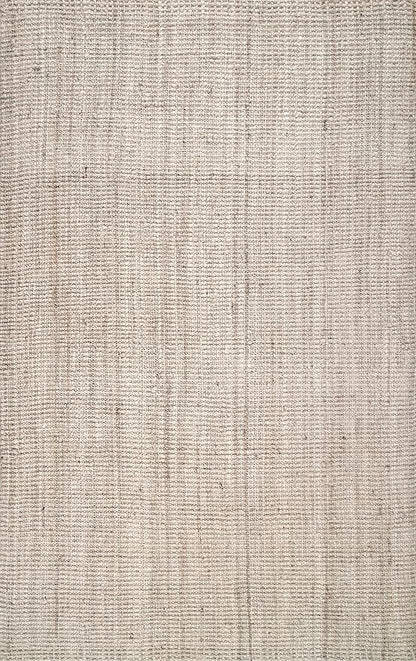 nuLOOM Ashli Solid Farmhouse Jute Area Rug, 6x9, Off-White