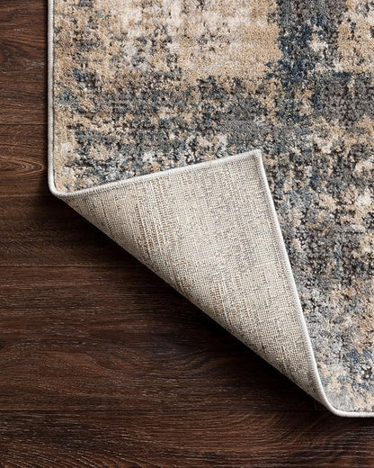 Loloi Teagan Collection TEA-08 Ivory/Mist 6'-7" x 9'-2" Area Rug, Large, Soft Neutral Rug, High-Traffic for Living Room, Bedroom, Home Office, Dining Area
