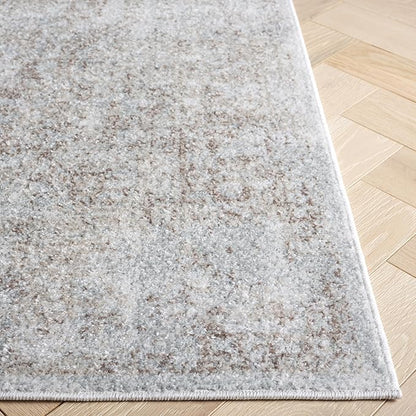 SAFAVIEH Evoke Collection Area Rug - 5'3" Square, Ivory & Taupe, Distressed Design, Non-Shedding & Easy to Clean, Ideal for Living Room, Bedroom, Dining Space (EVK256E)