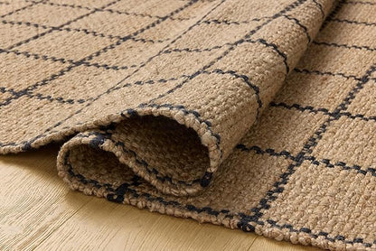 Loloi Chris Loves Julia Fletcher Collection FLE-01 Natural/Black 8'-6" x 11'-6", .37" Pile Height, Area Rug