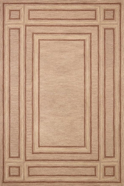Loloi Chris Loves Julia Alfie Collection ALF-01 Blush/Rose 8'-6" x 11'-6" Area Rug Wool Neutral Living Bedroom Dining Carpet
