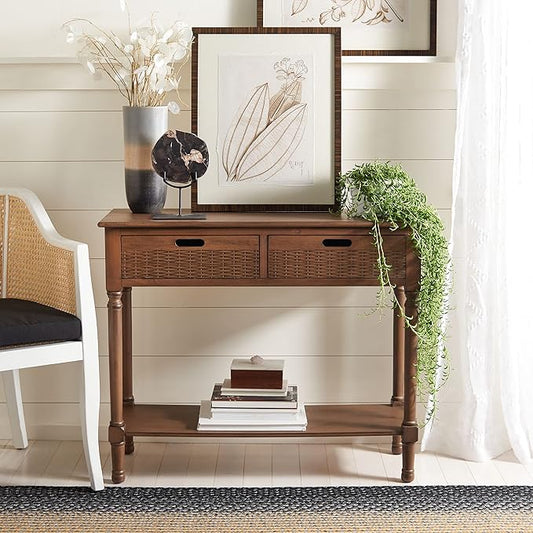 SAFAVIEH Home Collection Landers Brown 2-Drawer Console Table CNS5710C