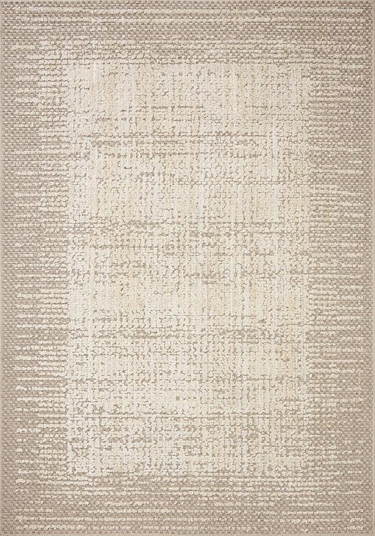 Loloi Amber Lewis Bexley Collection BEX-06 Natural/Taupe 6'-6" x 9'-3" Area Rug Neutral, Textured, Living, Bedroom, Dining, Carpet