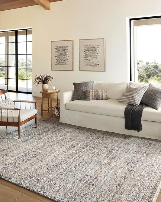 Loloi Amber Lewis Alie Collection ALE-04 Sky/Stone 11'-6'' x 15'-7'', .13'' Pile Height, Area Rug