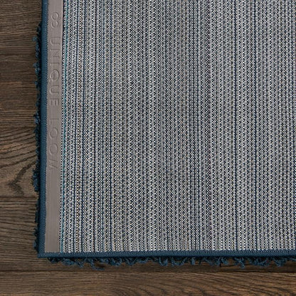 Unique Loom Solid Shag Collection Area Rug (10' x 13' 11" Rectangle, Sapphire Blue/ Navy Blue)