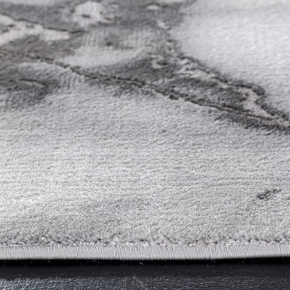 SAFAVIEH Craft Collection Area Rug - 10' Square, Grey & Silver, Modern Abstract Design, Non-Shedding & Easy Care, Ideal for High Traffic Areas in Living Room, Bedroom (CFT877G)