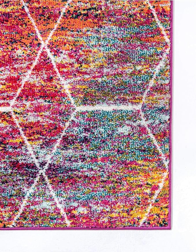 Unique Loom Trellis Frieze Collection Area Rug - Geometric (5' x 8', Multi/ Ivory)