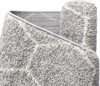 Unique Loom Trellis Frieze Collection Area Rug - Geometric (7' 1" x 10', Light Gray/ Ivory)