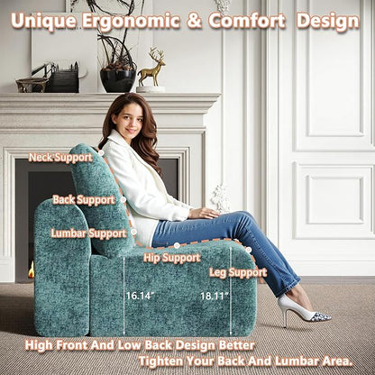 EASE MOOSE Oversized Sectional Cloud Couch, 9-Seat Modular Boneless Sofa Set with Deep Seat, No-Assembly Chenille Sofa for Living Room, Blue