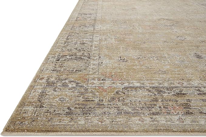 Loloi Magnolia Home by Joanna Gaines Millie Collection MIE-03 Gold/Charcoal 2'-7" x 10'-0", .25" Pile Height, Runner Rug
