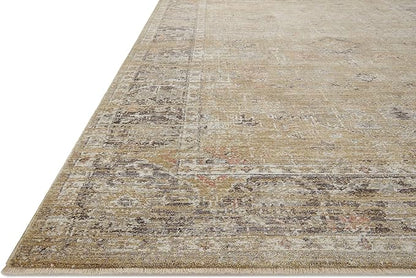 Loloi Magnolia Home by Joanna Gaines Millie Collection MIE-03 Gold/Charcoal 2'-7" x 12'-0", .25" Pile Height, Runner Rug