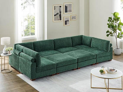 VANOMi Large Modular Sectional Sofa, Oversized Couch with Ottoman, Cloud Couch Deep Seat Sofa with Thick Cushion, Convertible Sectional Couches for Living Room Office Apartment