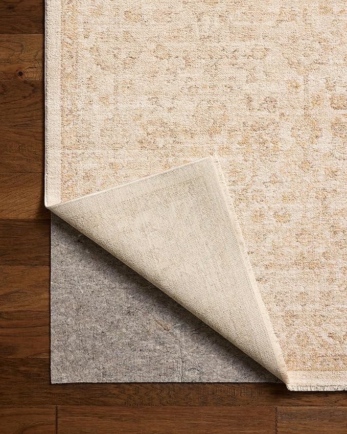 Loloi Chris Loves Julia Palma Collection PLM-01 Ivory/Sand 5'-3" x 7'-6" Fringe Area Rug Vintage Style Boho Living Room Bedroom Carpet