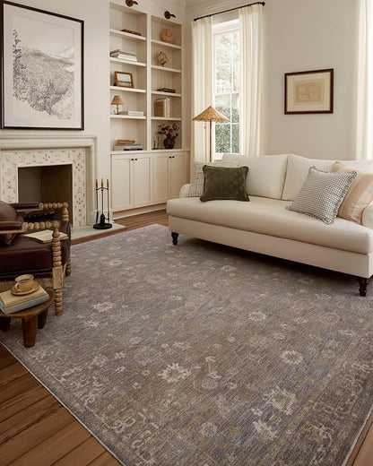 Loloi Chris Loves Julia Louisa Collection LOI-01 Stone/Multi 2'-3" x 3'-10", .38" Pile Height, Accent Rug
