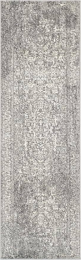 SAFAVIEH Evoke Collection 2'2" x 7' Grey/Ivory EVK256D Oriental Distressed Non-Shedding Living Room Entryway Foyer Hallway Bedroom Runner Rug