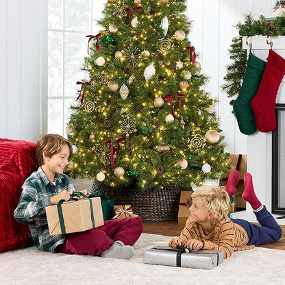 Best Choice Products Full Scotch Pine Christmas Tree, 9ft Pre-Lit Holiday Decor w/ 2,000 Twinkling Micro LED Lights, 2-in-1 White & Multicolor