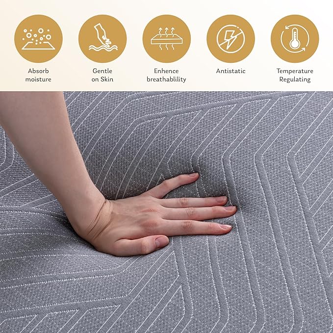 MLILY EGOHOME 12 Inch Full Mattress, Copper Gel Cooling Memory Foam Mattress for Back Pain Relief,Therapeutic Double Mattress Bed in a Box, Made in USA, CertiPUR-US Certified, 54x75x12 Black