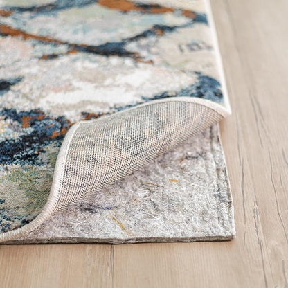 Mohawk Home 2' 2" x 10' Non Slip Rug Pad Gripper 3/8 Thick Dual Surface Felt + Rubber Gripper - Safe for All Floors