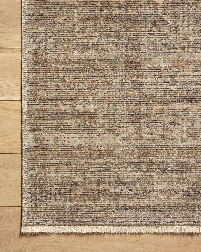 Loloi Amber Lewis Molly Collection MOL-07 Tobacco/Sage 5'-3" x 7'-9" Low Pile Area Rug