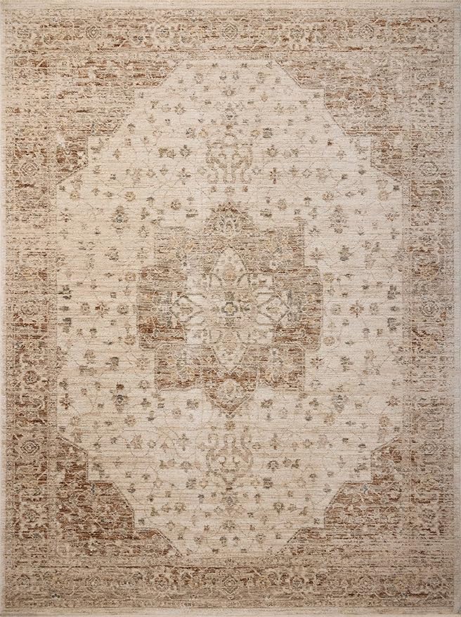 Loloi Magnolia Home by Joanna Gaines Junie Collection JUE-04 Natural/Clay 7'-10" x 10'-2", .38" Pile Height, Area Rug