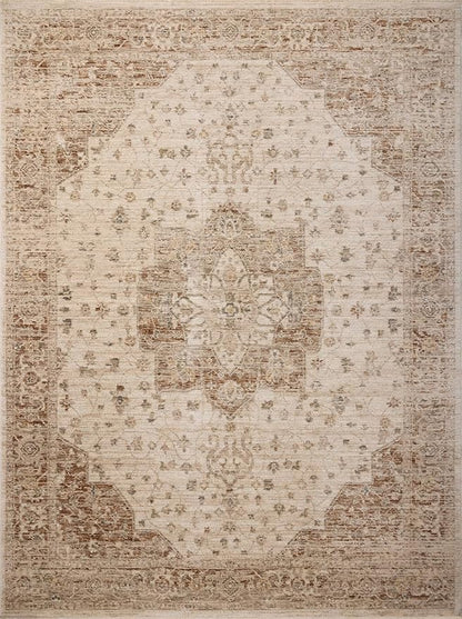 Loloi Magnolia Home by Joanna Gaines Junie Collection JUE-04 Natural/Clay 7'-10" x 10'-2", .38" Pile Height, Area Rug