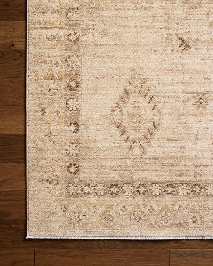 Loloi Chris Loves Julia Palma Collection PLM-06 Natural/Smoke 2'-3" x 3'-10" Fringe Accent Rug Vintage Style Boho Living Room Bedroom Carpet