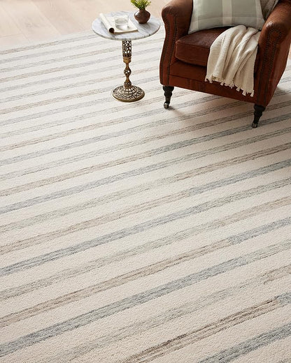 Loloi Chris Loves Julia Chris Collection CHR-05 Ivory/Slate 11'-6" x 15', .50" Pile Height, Area Rug