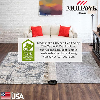 Mohawk Home 7' x 10' Non Slip Rug Pad Gripper 3/8 Thick Dual Surface Felt + Rubber Gripper - Safe for All Floors