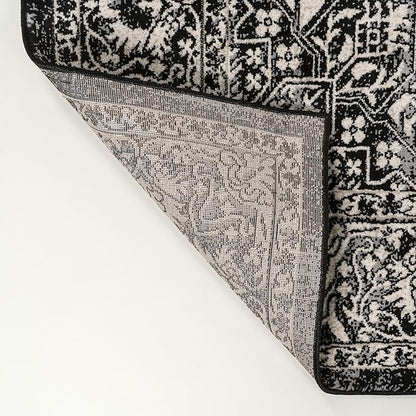 JONATHAN Y Vintage Medallion Indoor Runner Rug Black 2X8, Modern Boho for Living Room, Bedroom, Kitchen, Office, Easy-Cleaning, High Traffic, Pet-Friendly, Non-Shedding MDP100D-28