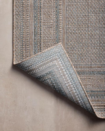 Loloi Amber Lewis Topanga Collection TOP-05 Natural/Teal 6'-7" x 9'-4" Indoor/Outdoor Area Rug