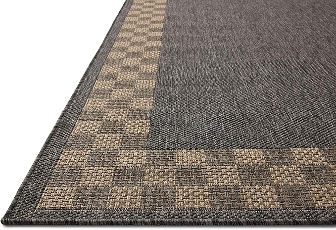 Loloi Chris Loves Julia Providence Collection PRC-01 Charcoal/Natural 8'-6" x 12', .12" Pile Height, Indoor/Outdoor Area Rug