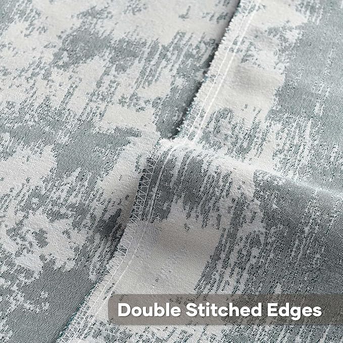 FUTEI Teal White Decorative Throw Pillow Covers 24x24 Inch Set of 2,Soft Faux Cashmere Jacquard - Textured & Cozy Euro Pillow Shams,Modern Home Decor for Couch Bed Living Room