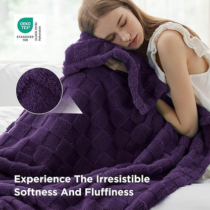 Bedsure GentleSoft King Size Blanket for Bed - Super Soft Cozy Blankets for Women Men Girls, Large Fuzzy Fleece Throw for Bedroom Decor, Purple,108x90 Inches