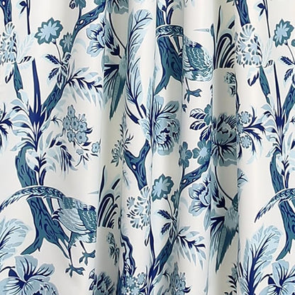 Lush Decor Dolores Light Filtering Window Panels, Pair, 52" W x 108" L, Blue - Floral Curtains for Bedroom - Vintage Curtains - Coquette Room Decor
