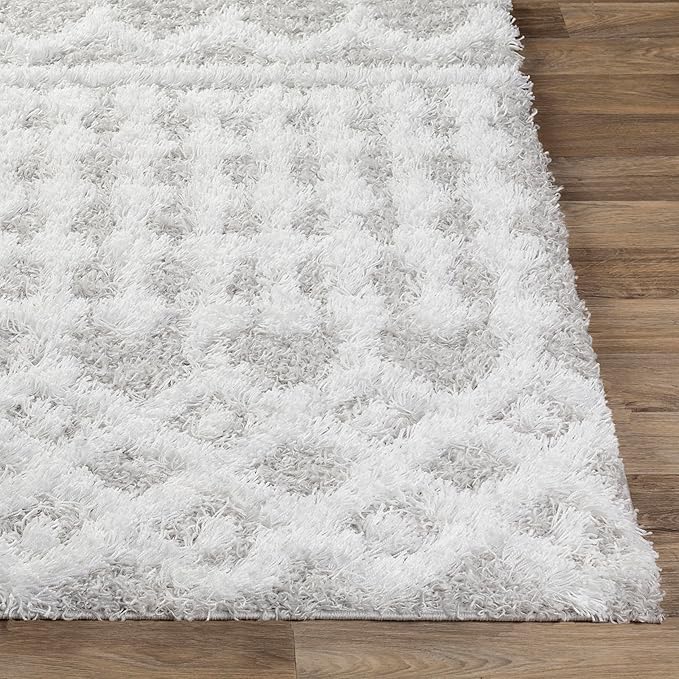 Livabliss Hapsburg Moroccan Shag Area Rug, 7'10" x 10'2", Light Gray