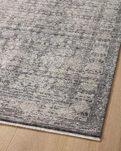 Loloi Amber Lewis Alie Collection ALE-03 Charcoal/Dove 2'-7'' x 7'-9'', .13'' Pile Height, Runner Rug