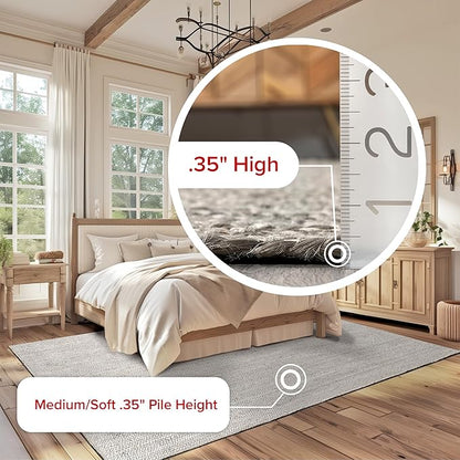 nuLOOM 3x5 Rigo Jute Hand Woven Area Rug, Grey, Solid Farmhouse Design, Natural Fiber, For Bedroom, Living Room, Dining Room, Hallway, Office, Kitchen, Entryway