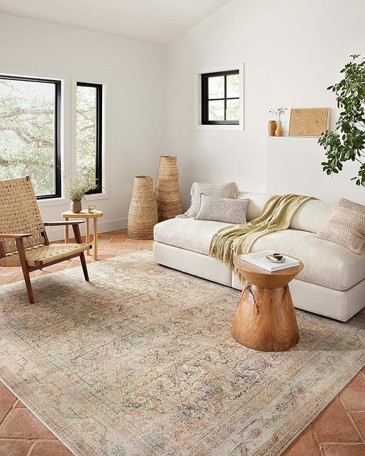 Loloi Adrian Collection ADR-01 Natural/Apricot 2'-6" x 12'-0", .19" Thick Runner Rug