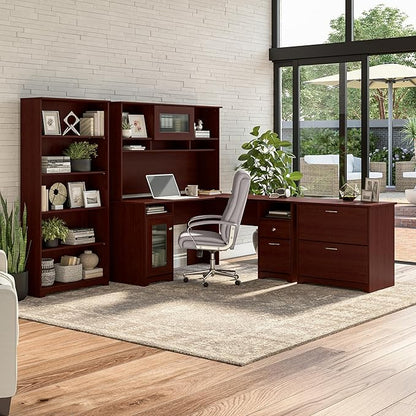 Bush Furniture Cabot 2 Drawer Lateral File Cabinet in Harvest Cherry, Home Office Chest for Letter, Legal, and A4-size Document Storage