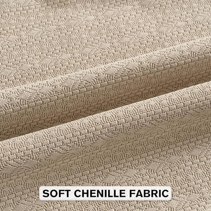 FUTEI Oatmeal Chenille Throw Pillow Covers 20x20 Inch Set of 2,Soft Striped & Diamond Textured Cushion Cases,Modern Home Decor for Couch Living Room