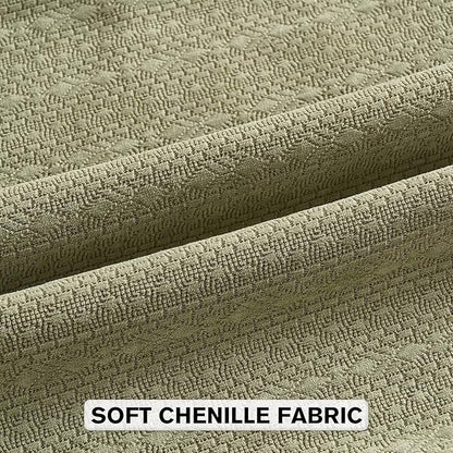 FUTEI Sage Green Chenille Throw Pillow Covers 16x16 Inch Set of 2,Soft Striped & Diamond Textured Cushion Cases,Modern Home Decor for Couch Living Room