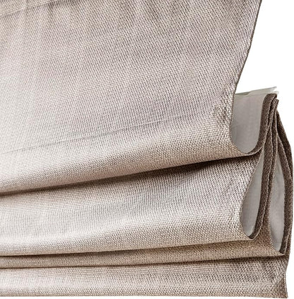 Madison Park Galen Cordless Roman Shade, 29"W x 64"H, Sheen Taupe – Room Darkening, Thermal Insulated, Energy Efficient Window Blind with Subtle Sheen Basketweave Fabric for Privacy