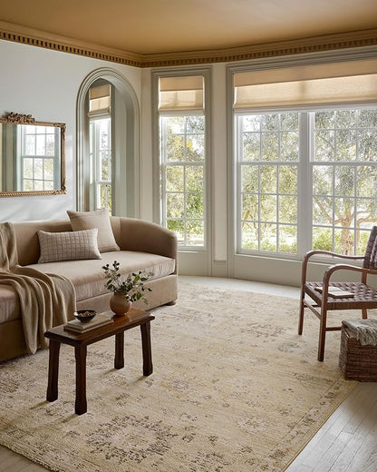 Loloi Magnolia Home by Joanna Gaines Pace Collection PAC-05 Apricot/Multi 9'-6" x 9'-6" Round Area Rug