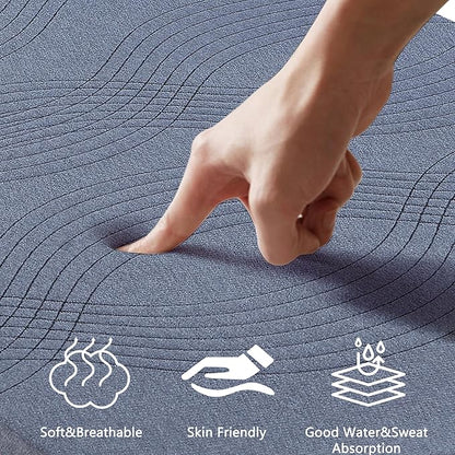 VECELO Gel Infused Memory Foam Mattress Topper Queen Size, 2 Inch Fresh Cooling Mattress Pad with Washable Cover for Queen Mattress, Pain Pressure Relieve Bed Topper, Breathable, Comfort