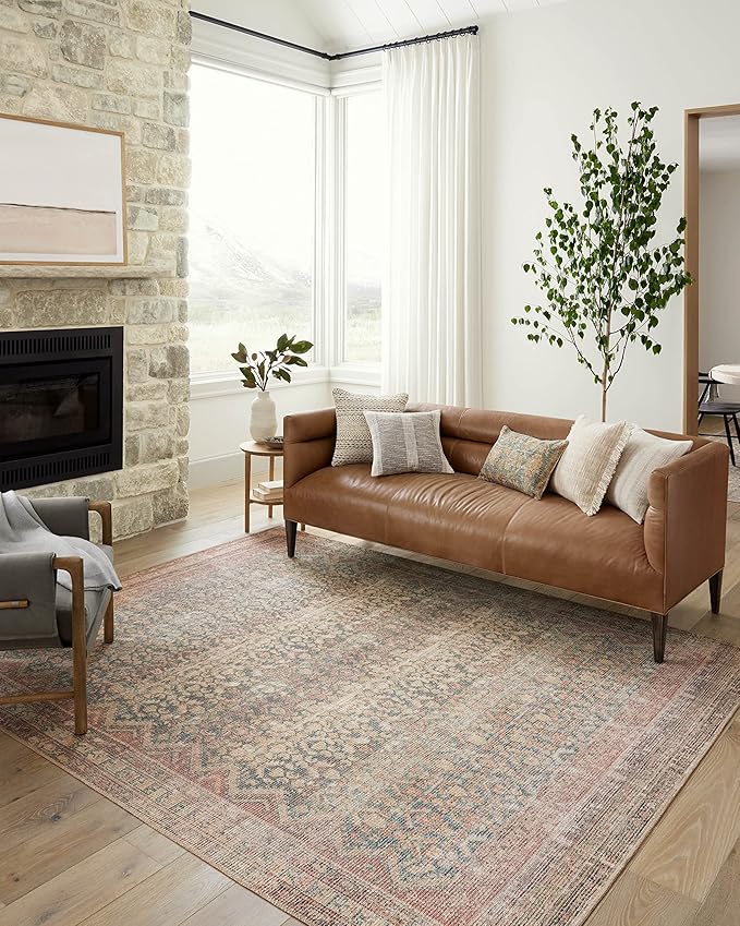 Loloi Angela Rose Aubrey Collection AUB-03 Ocean/Spice 2'-3" x 3'-9", .19" Pile Height, Accent Rug