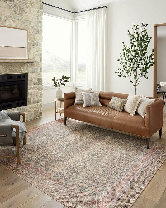 Loloi Angela Rose Aubrey Collection AUB-03 Ocean/Spice 8'-3" x 11'-3", .19" Pile Height, Area Rug