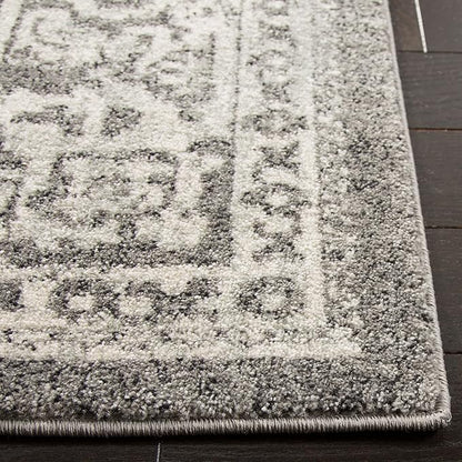 SAFAVIEH Area Rug 9x12 - Evoke Collection - Large - Grey & Ivory, Distressed Design, Non-Shedding & Easy to Clean, Ideal for Living Room, Bedroom, Dining Space (EVK256D)