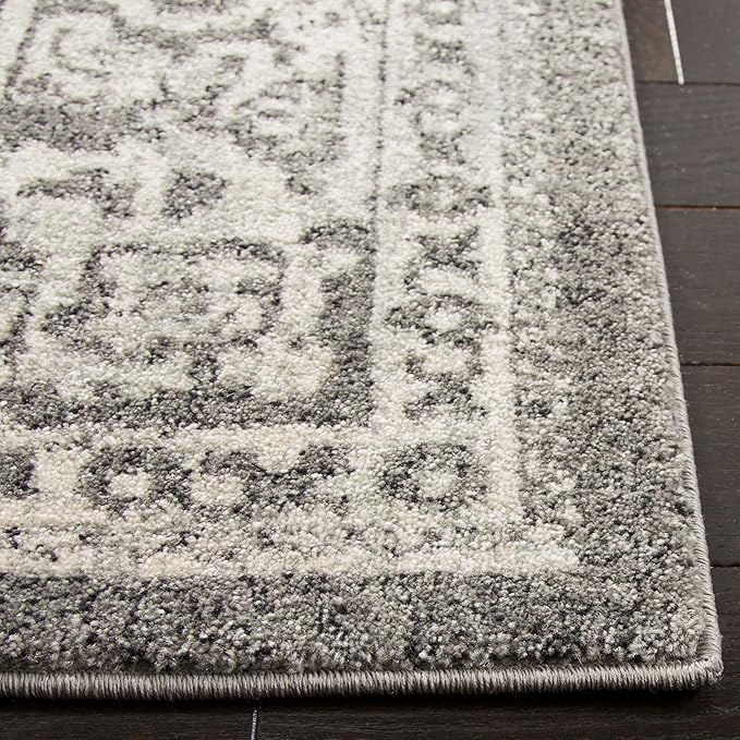 SAFAVIEH Area Rug 11x15 - Evoke Collection - Large - Grey & Ivory, Distressed Design, Non-Shedding & Easy Cleaning, Ideal for Living Room, Bedroom, Dining Space (EVK256D)